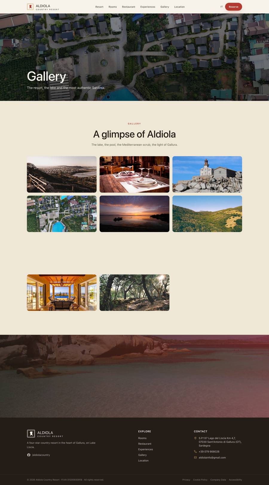 Aldiola Country Resort — Gallery (desktop), rebuilt