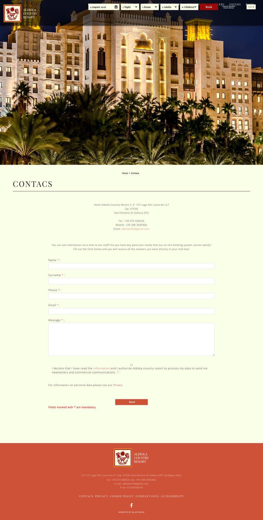 Aldiola Country Resort — Contact 2 (desktop), original