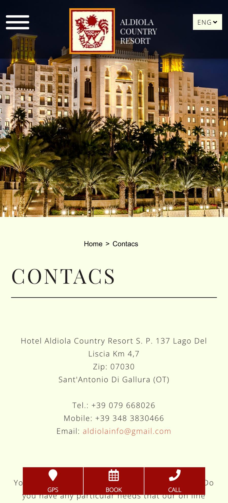 Aldiola Country Resort — Contact 2 (mobile), original