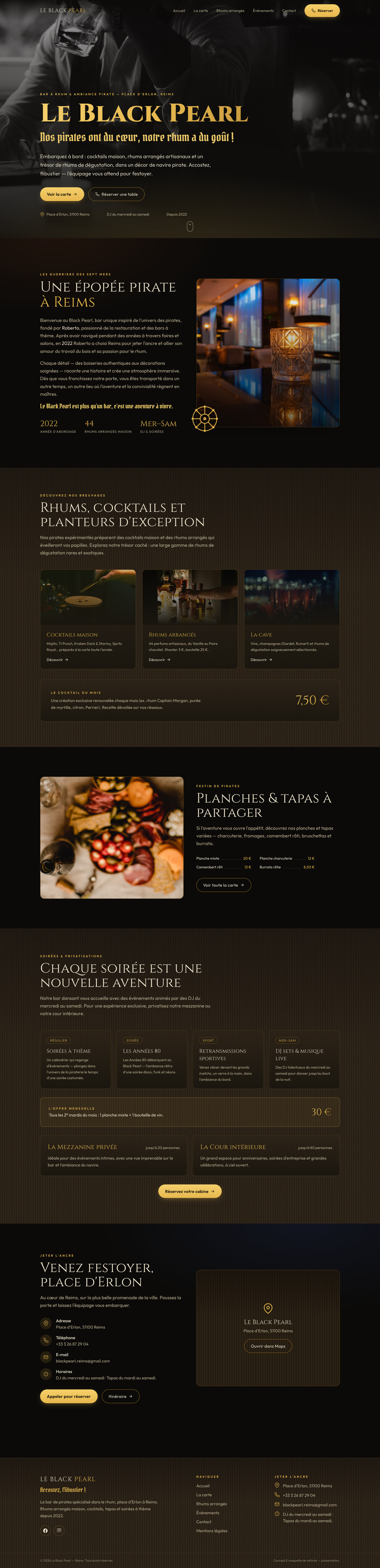 Le Black Pearl — rebuilt homepage