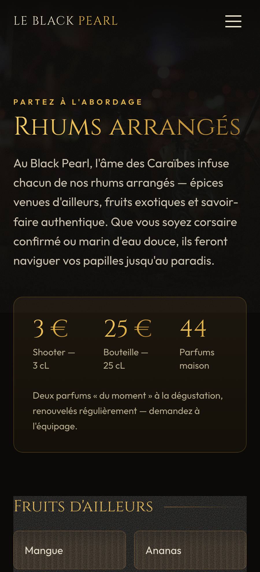 Le Black Pearl — Rhums (mobile), rebuilt