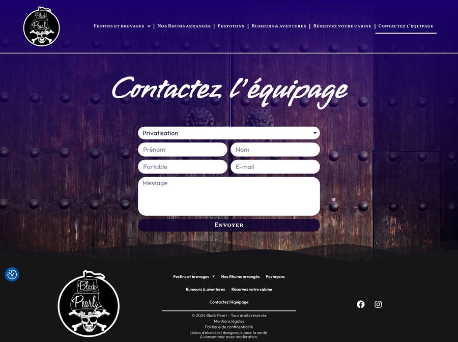 Le Black Pearl — Contact (desktop), original