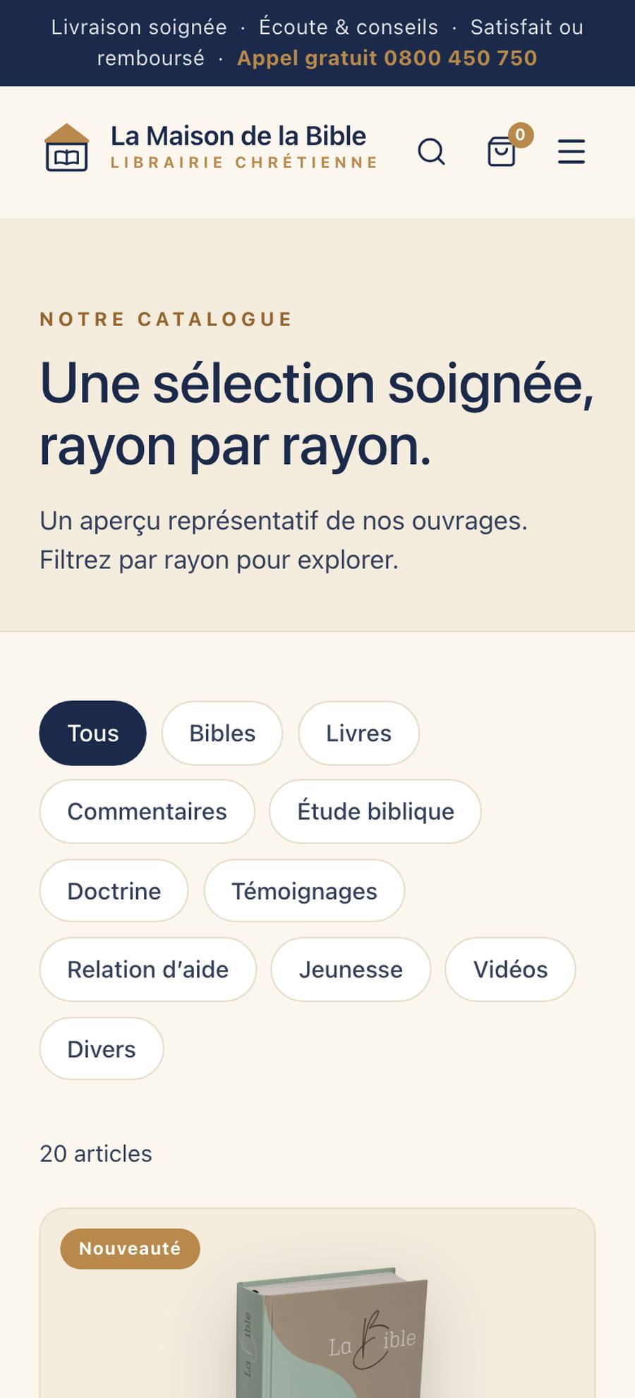 La Maison de la Bible — Catalogue (mobile)