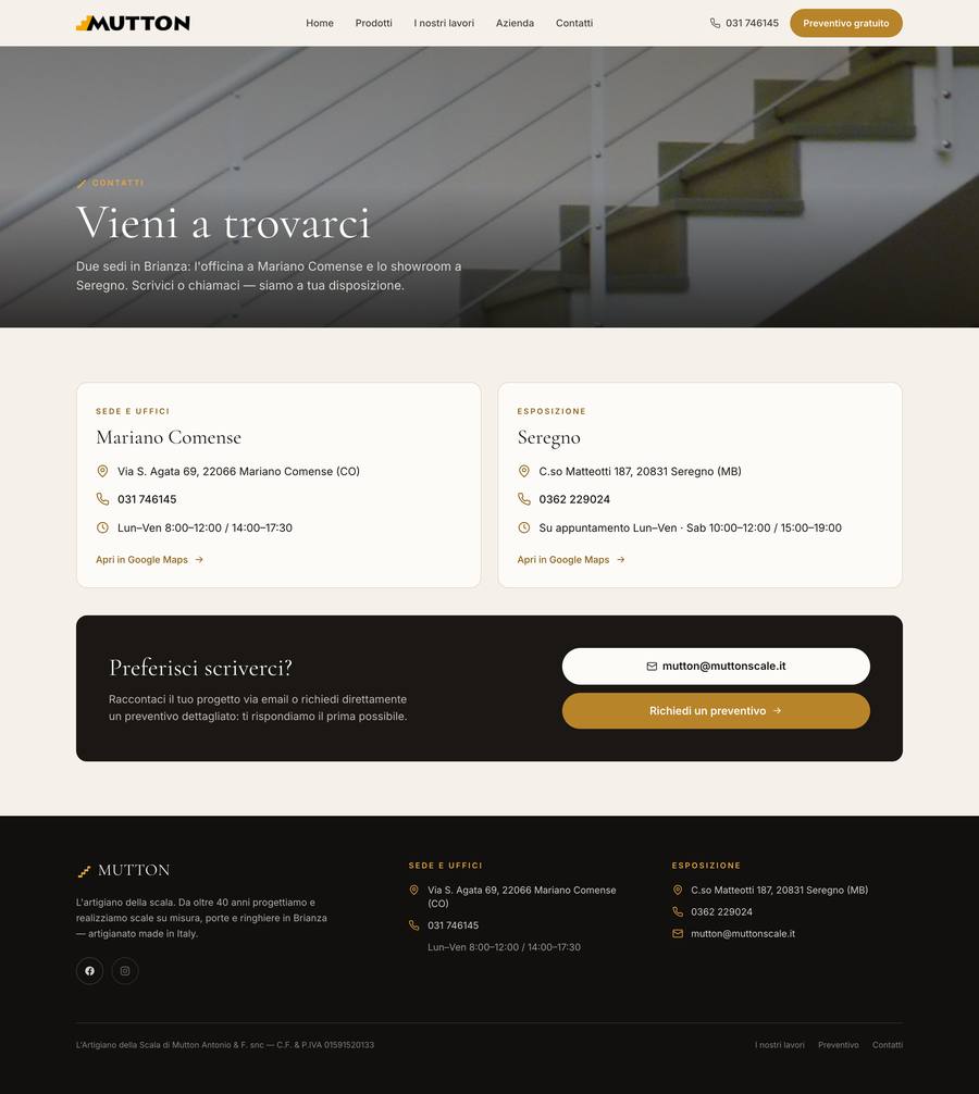 Mutton della Scala — Contatti (desktop), rebuilt