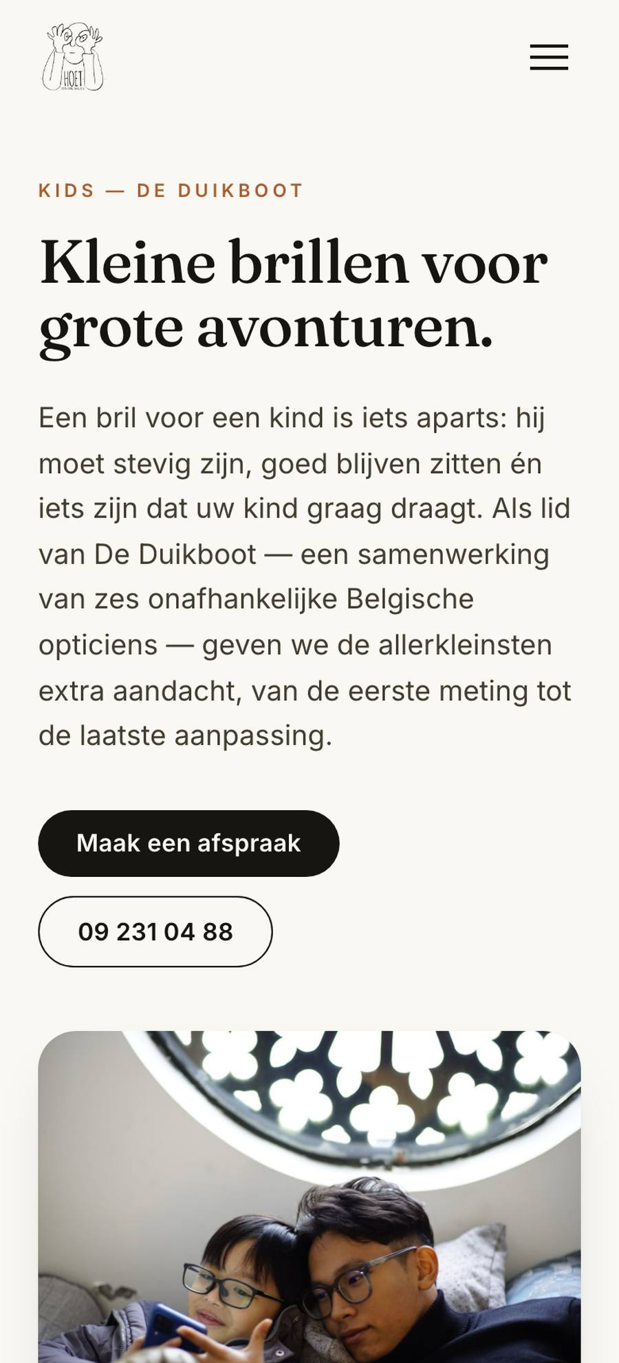 Optiek Hoet — Kids (mobile), rebuilt